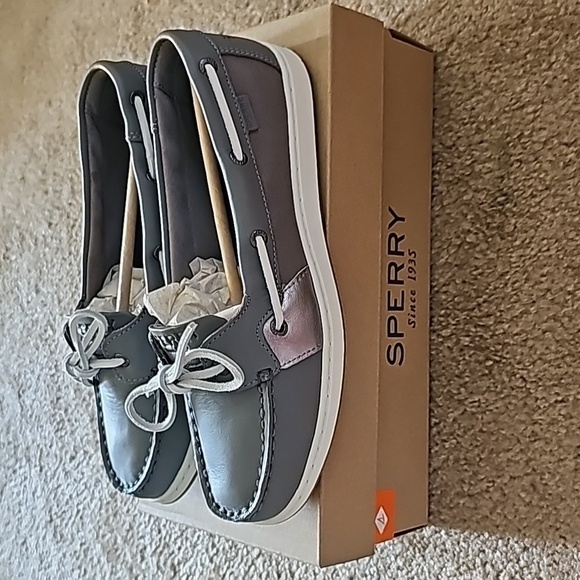 Womens Sperry Coastfish 1 Eye-Tonal Metallic Smoked Pearl - Picture 3 of 8